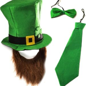 Tigerdoe Leprechaun Costume – Leprechaun Hat – St. Patricks Day Accessories – Saint Patricks Day Costume – 3 Pc Green