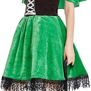 Seasons Women St. Patrick’s Day Costume Green Charming Leprechaun Costume Skirt for Adult
