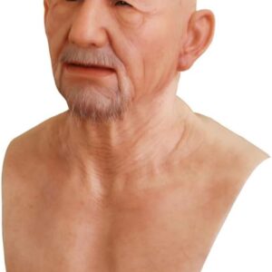 Yuewen William Silicone Head Mask Realistic Old Man Face Mask Cosplay Halloween