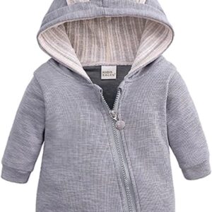Lamgool Infant Baby Boys Girls Bunny Romper Hooded Cute Rabbit Ear Zipper Jumpsuit for Easter Halloween 0-24M