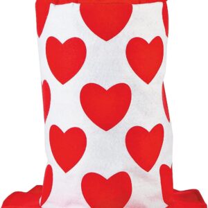 Biblebanz Funny Crazy Valentine’s Day Valentine Red Hearts Felt Stovepipe Hat Adult and Kids Party Apparel Costume Accessories Top Hats For Fun Red And White 1 Count