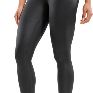 CRZ YOGA Butterluxe Matte Faux Leather Leggings for Women 25″ – High Waisted Stretch Ankle Leather Pants Pleather Tights