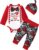 WIQI Baby Boy Valentines Day Outfit,Long Sleeve Valentine’S Day Romper+Pants+Hat My First Valentines Day Baby Boy Outfit