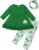 XFGLCK Toddler Kids Baby Girls St.Patrick’s Day Outfits Flare Tunic Long Sleeve Dress Shirt Shamrock Print Pants Scarf Sets