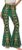 Seizesoul St Patrick’s Day Bell Bottom for Women Shamrock Clover Printed Flare Leg Pants