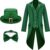 St Patrick’s Day Costume Adult Men Leprechaun Costumes Gothic Vintage Steampunk Tailcoat with Leprechaun Hat Bow Tie